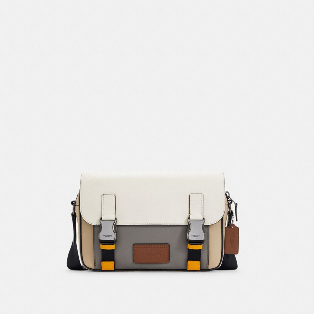 COACH C4021 Track Crossbody In Colorblock QB/CHALK LIGHT GRAVEL