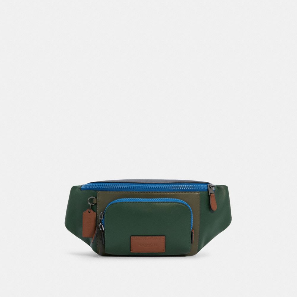 TRACK BELT BAG IN COLORBLOCK - C4022 - QB/DARK CLOVER MULTI