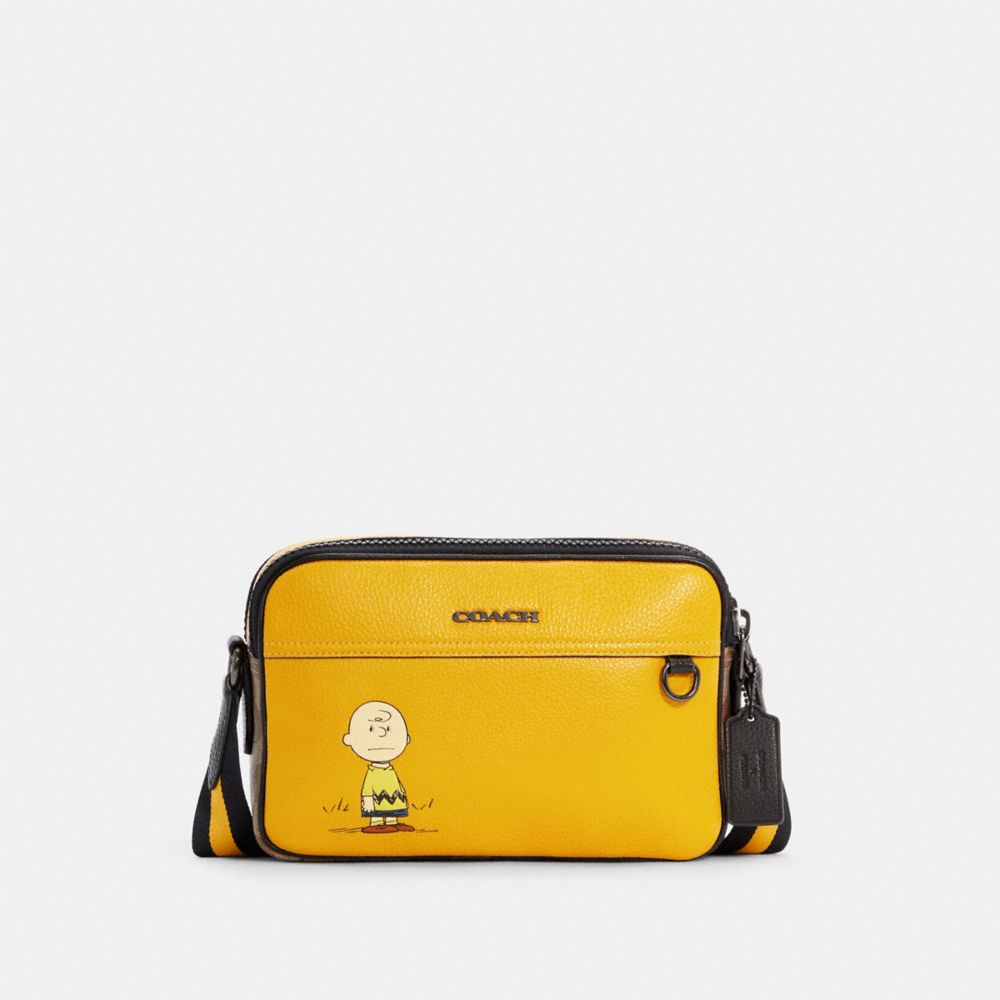 COACH X PEANUTS GRAHAM CROSSBODY WITH CHARLIE BROWN - C4026 - QB/OCHRE MULTI