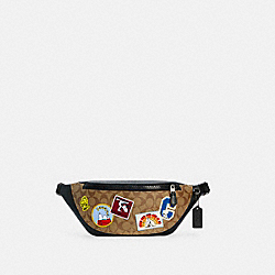 COACH COACH X PEANUTS WARREN BELT BAG IN SIGNATURE CANVAS WITH VARSITY PATCHES - QB/KHAKI MULTI - C4028