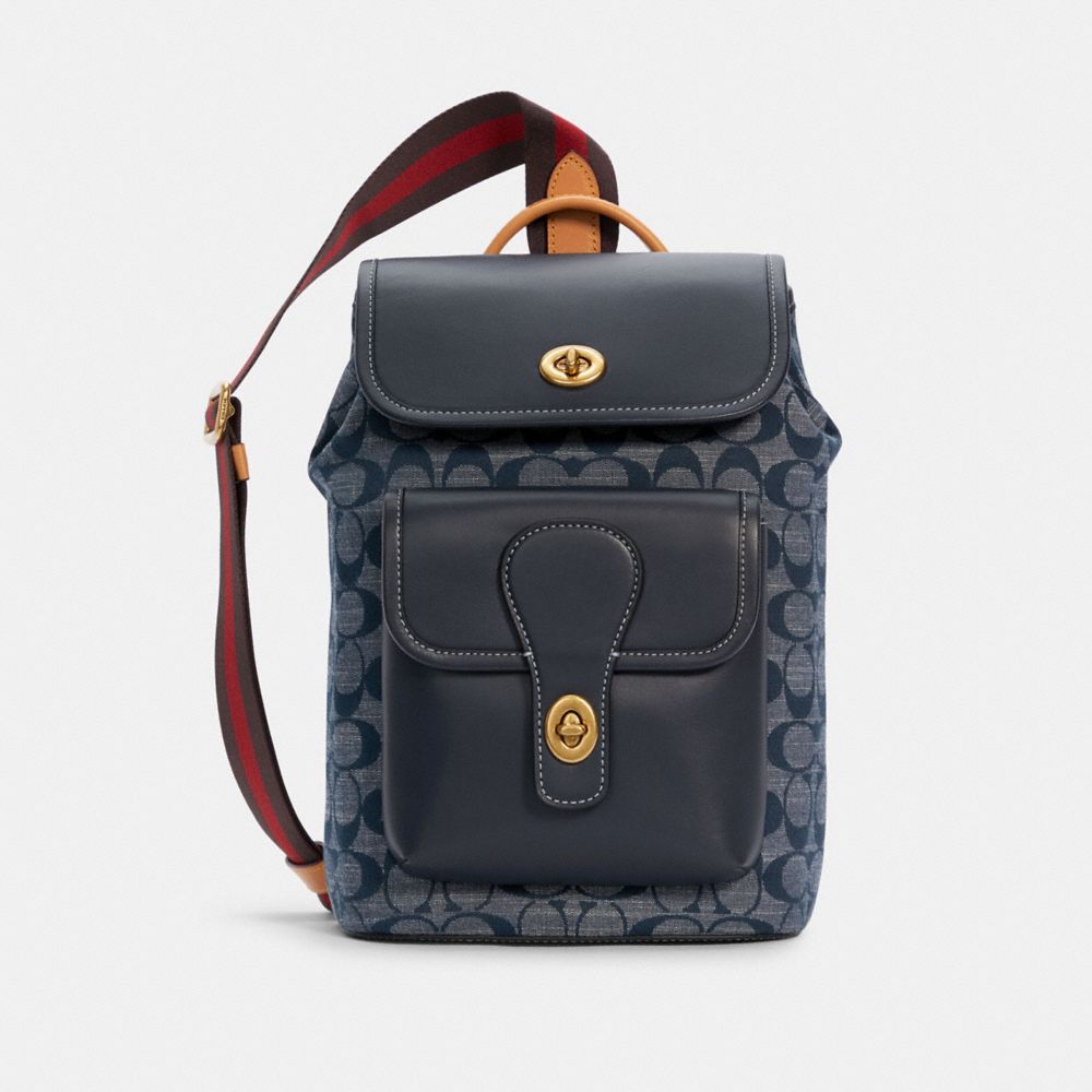 COACH C4031 HERITAGE PACK IN SIGNATURE CHAMBRAY B4/DENIM