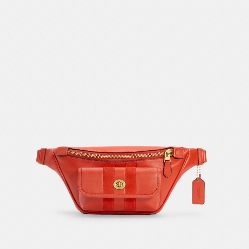 HERITAGE BELT BAG WITH STRIPE - B4/MANGO - COACH C4033