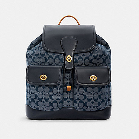 COACH C4037 HERITAGE BACKPACK IN SIGNATURE CHAMBRAY B4/DENIM