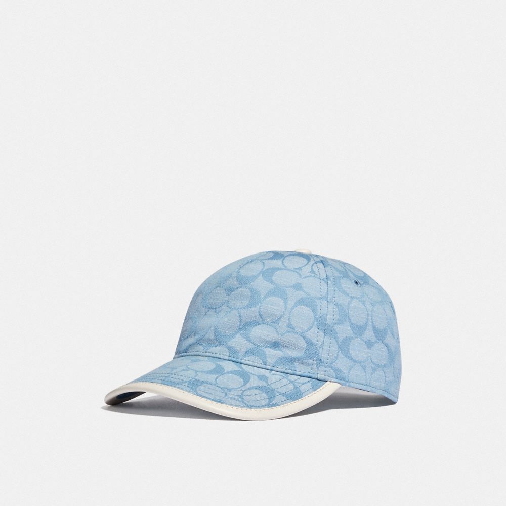 C4038 - Signature Chambray Baseball Cap Pale Chambray/Saddle