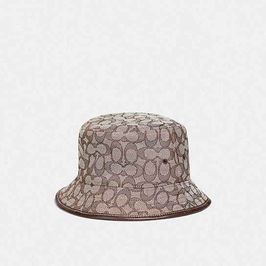 C4043 - Signature Jacquard Bucket Hat In Organic Cotton And Recycled Polyester Stone 1941 Saddle