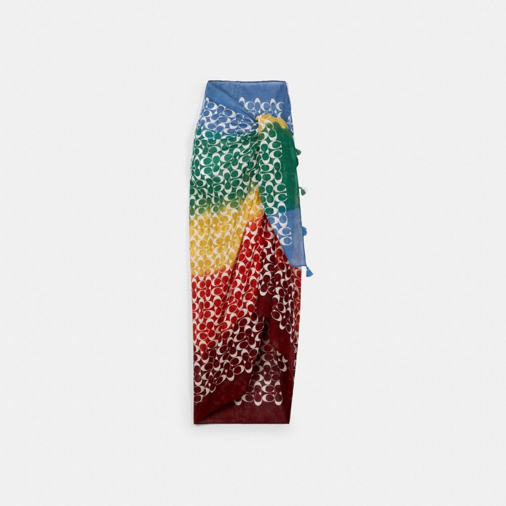 RAINBOW SIGNATURE SARONG - MULTI - COACH C4049