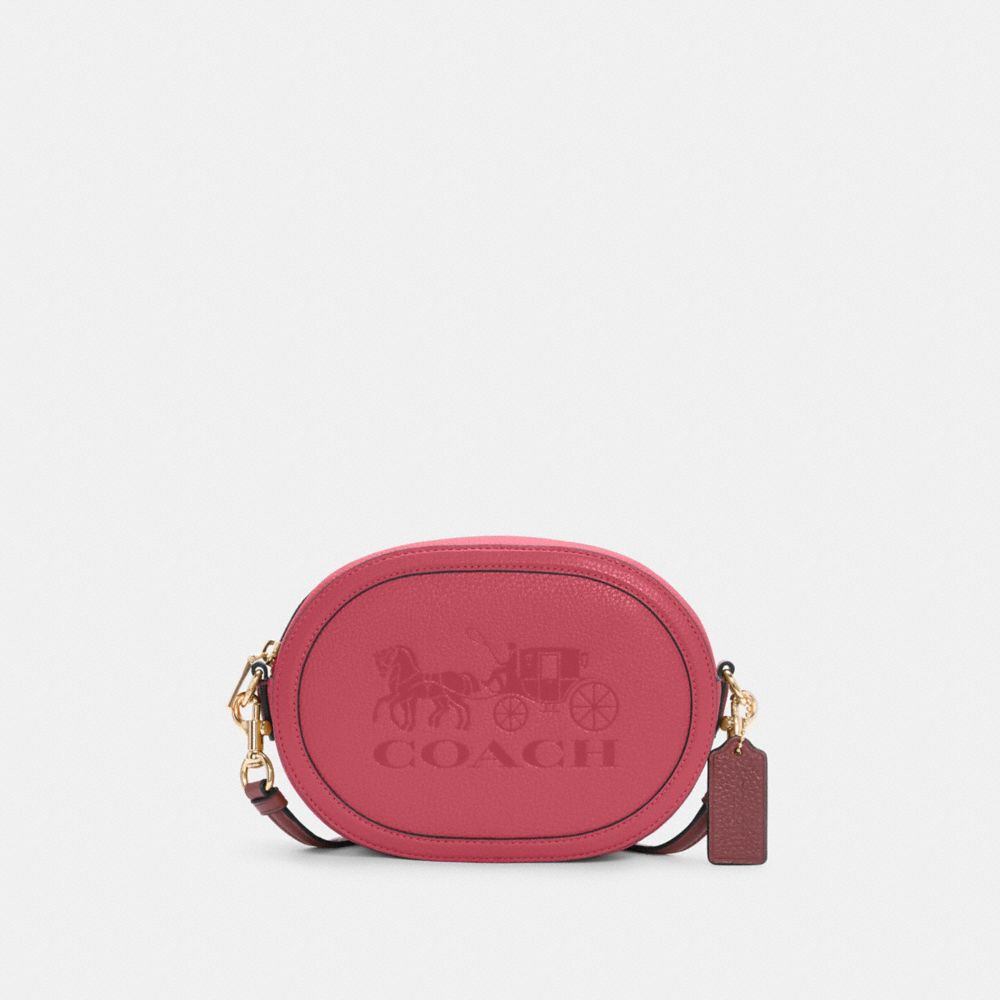 COACH C4056 - Camera Bag With Horse And Carriage GOLD/STRAWBERRY HAZE