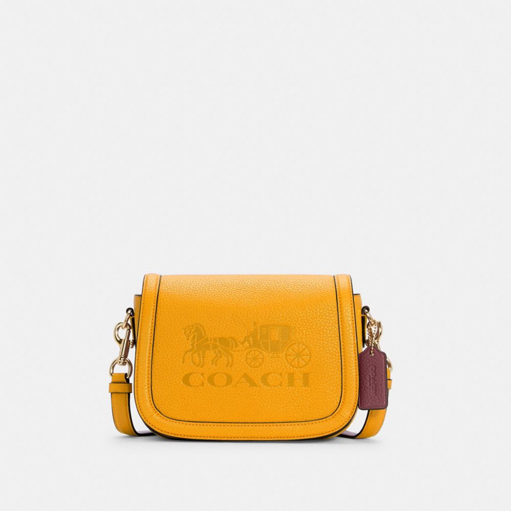 SADDLE BAG WITH HORSE AND CARRIAGE - C4058 - IM/OCHRE/VINTAGE MAUVE