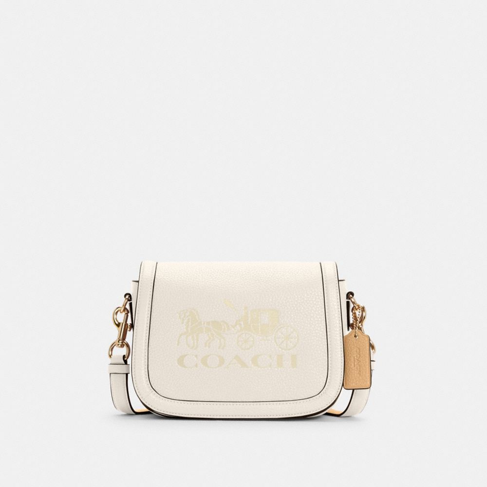 COACH C4058 Saddle Bag With Horse And Carriage IM/CHALK/VANILLA CREAM