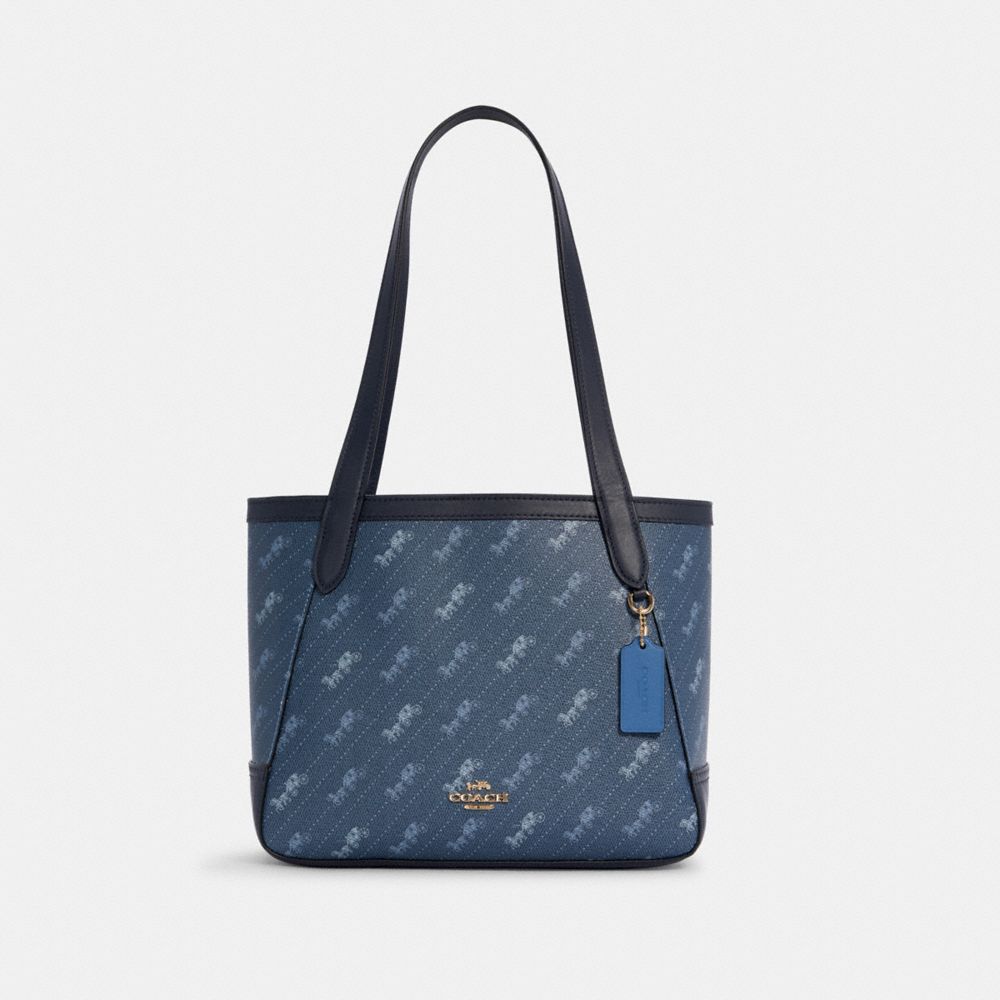 COACH C4060 HORSE AND CARRIAGE TOTE 27 WITH HORSE AND CARRIAGE DOT PRINT IM/DENIM