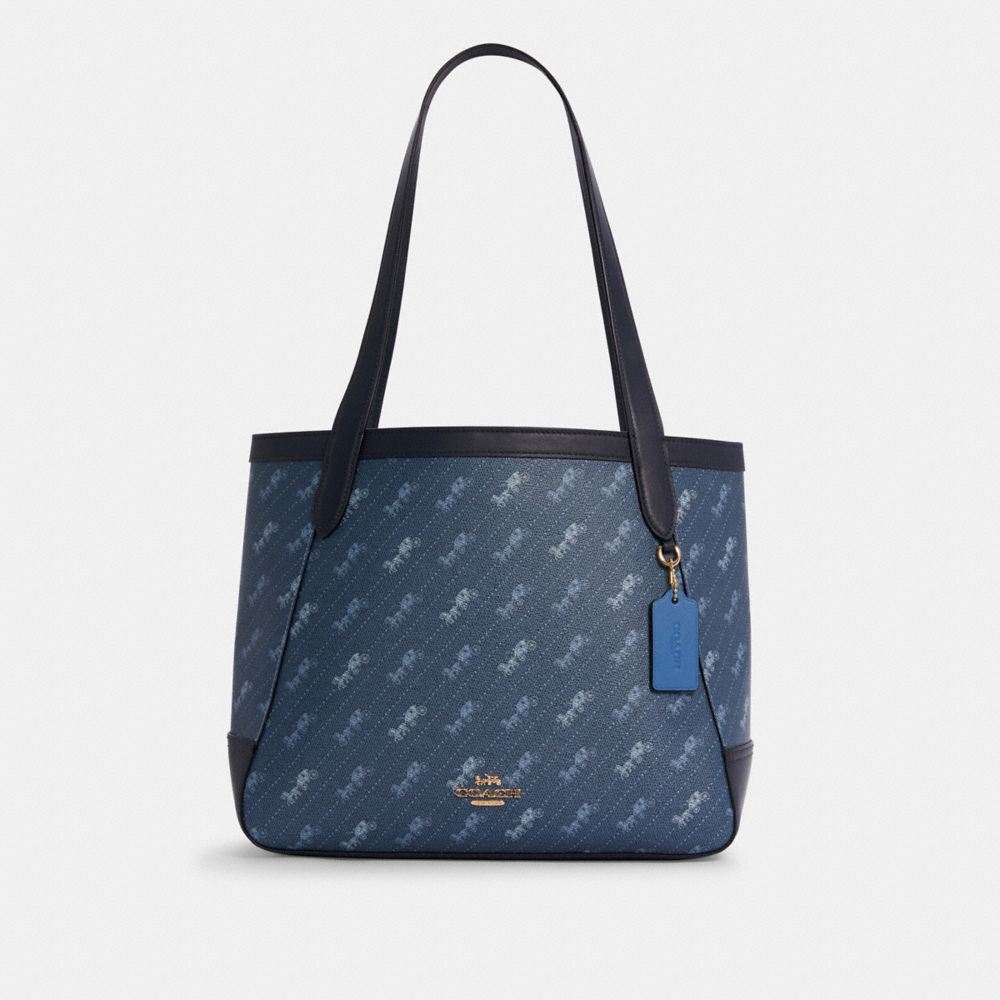 HORSE AND CARRIAGE TOTE WITH HORSE AND CARRIAGE DOT PRINT - C4061 - IM/DENIM