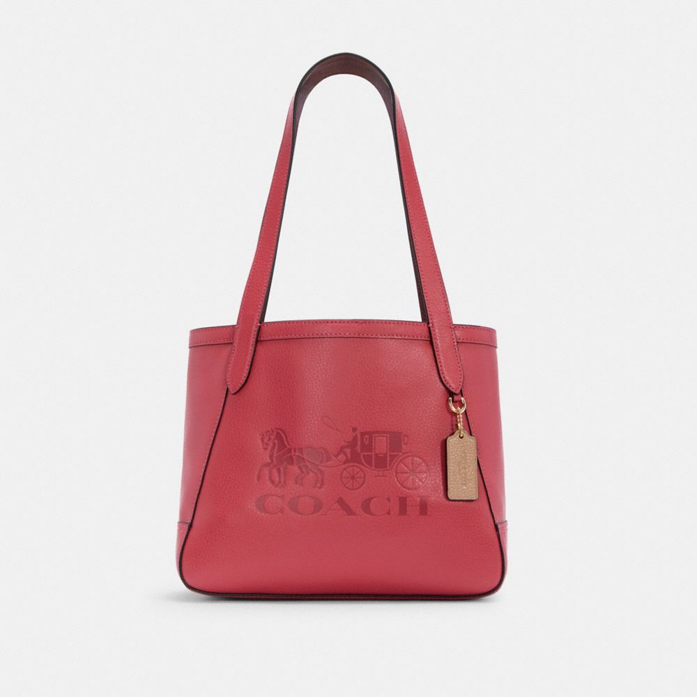 HORSE AND CARRIAGE TOTE 27 WITH HORSE AND CARRIAGE - C4062 - IM/POPPY/VINTAGE MAUVE
