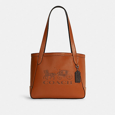 COACH Tote 27 With Horse And Carriage - GUNMETAL/GINGER - C4062