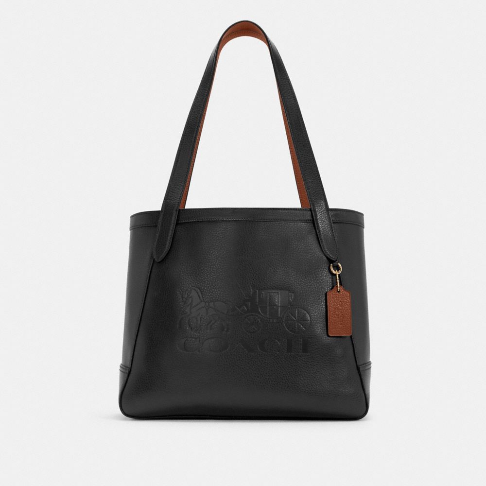 COACH HORSE AND CARRIAGE TOTE WITH HORSE AND CARRIAGE - IM/BLACK/REDWOOD - C4063