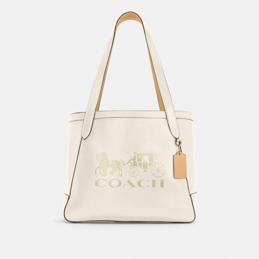 HORSE AND CARRIAGE TOTE WITH HORSE AND CARRIAGE - C4063 - IM/CHALK/VANILLA CREAM