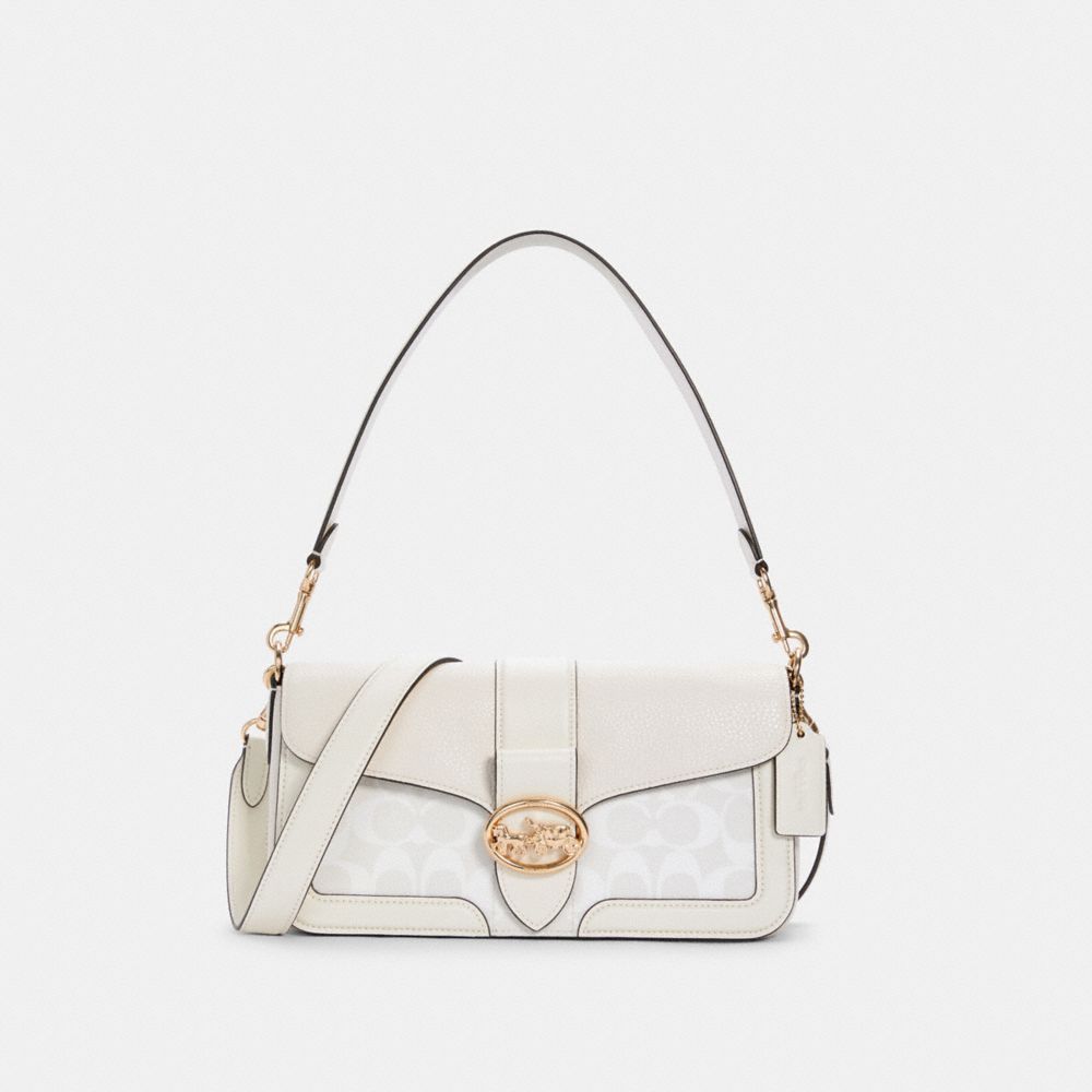 GEORGIE SHOULDER BAG IN SIGNATURE CANVAS - C4067 - IM/CHALK/CHALK