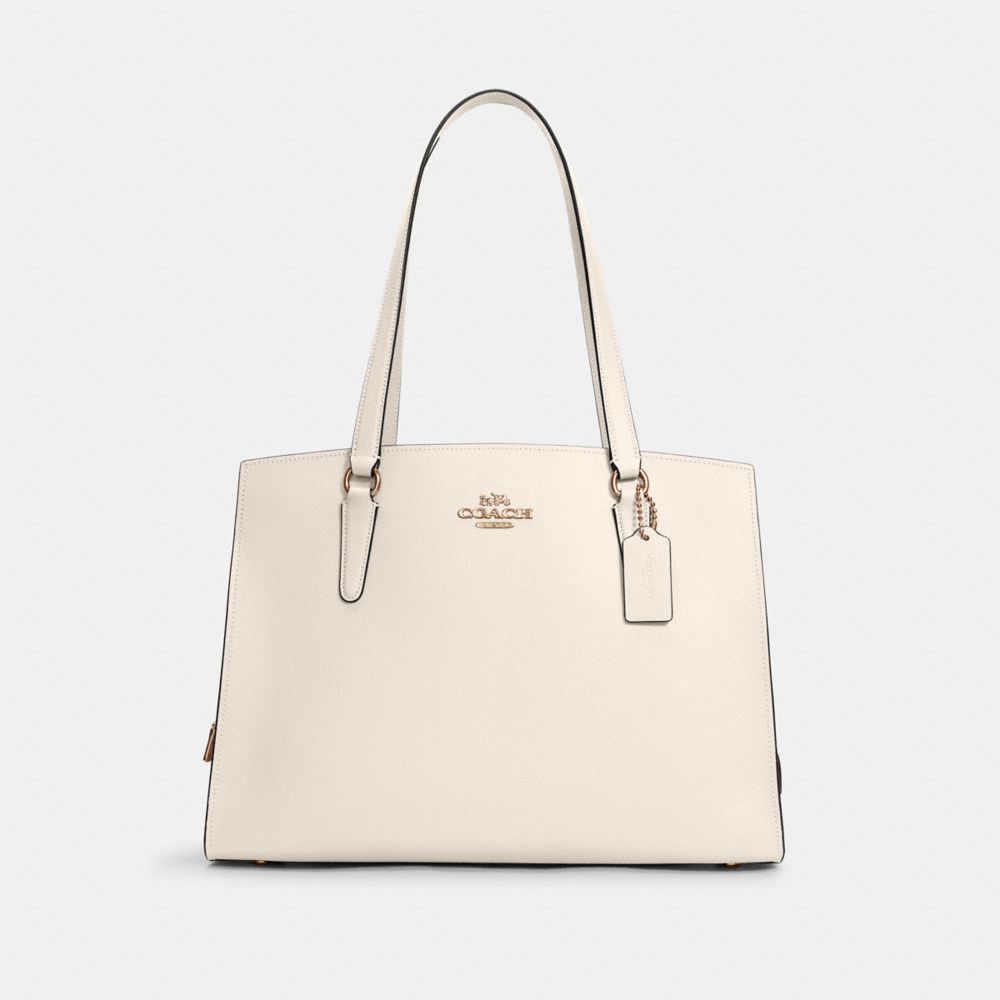 COACH C4077 - TATUM CARRYALL 40 - IM/CHALK LIGHT SADDLE | COACH NEW ...