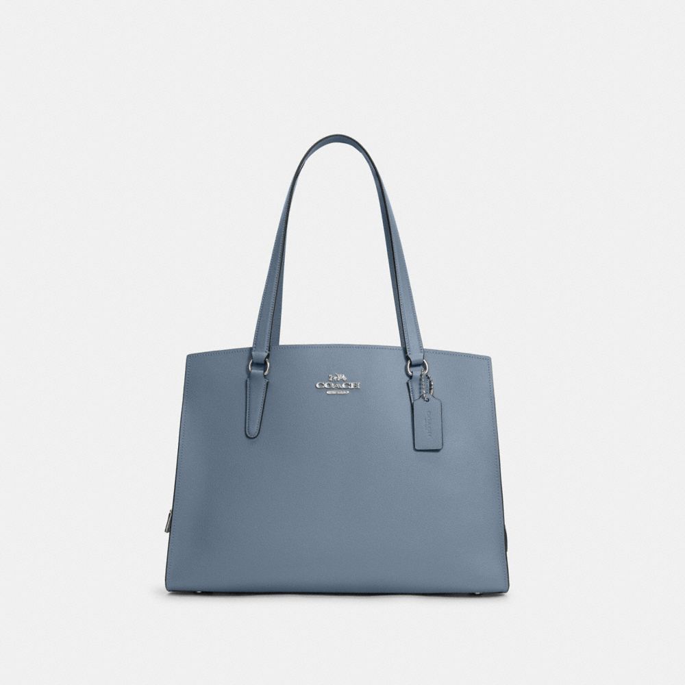 COACH C4077 Tatum Carryall 40 SILVER/MARBLE BLUE