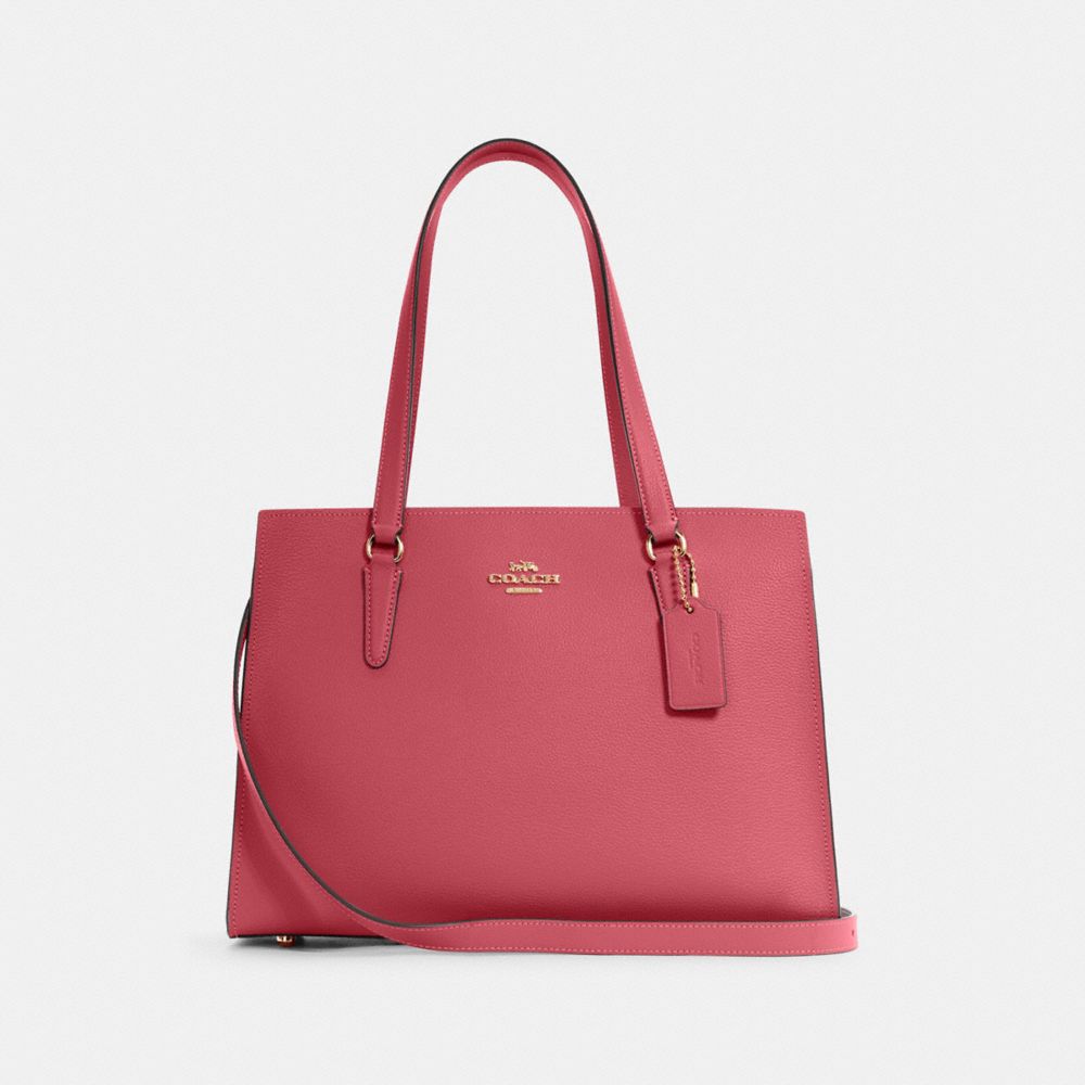 COACH C4078 Tatum Carryall GOLD/STRAWBERRY-HAZE