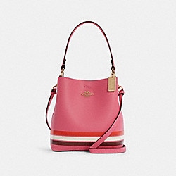 SMALL TOWN BUCKET BAG IN COLORBLOCK WITH STRIPE - C4080 - IM/CONFETTI PINK MANGO MULTI