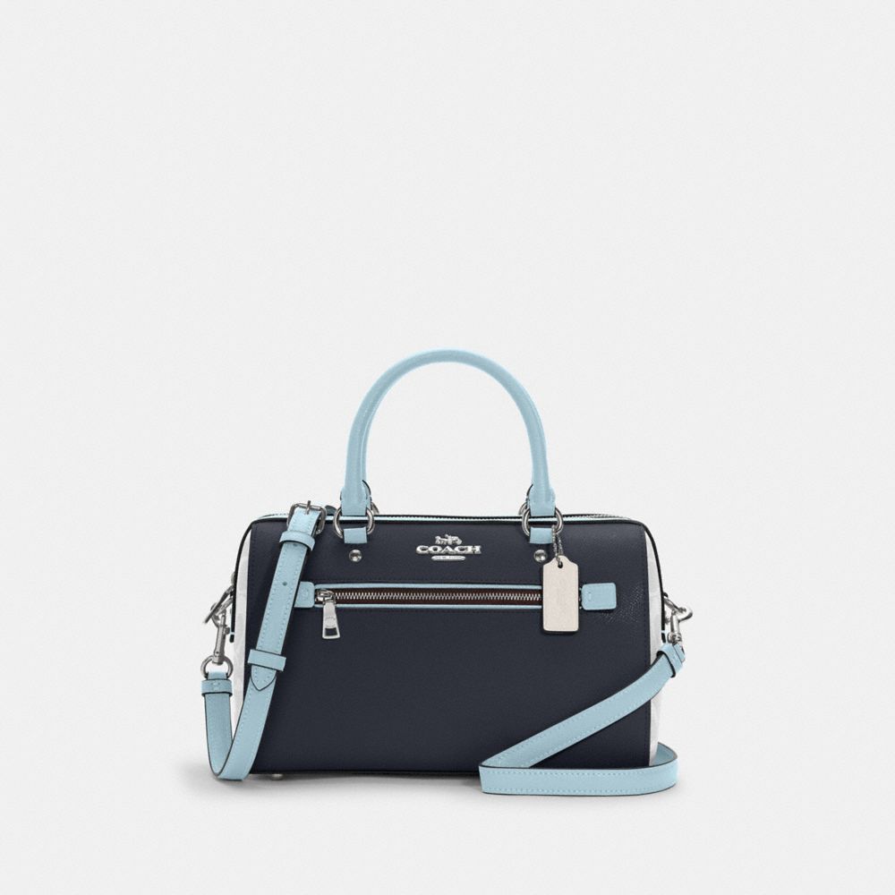 COACH C4081 - ROWAN SATCHEL IN COLORBLOCK SIGNATURE CANVAS SV/WATERFALL MIDNIGHT MULTI