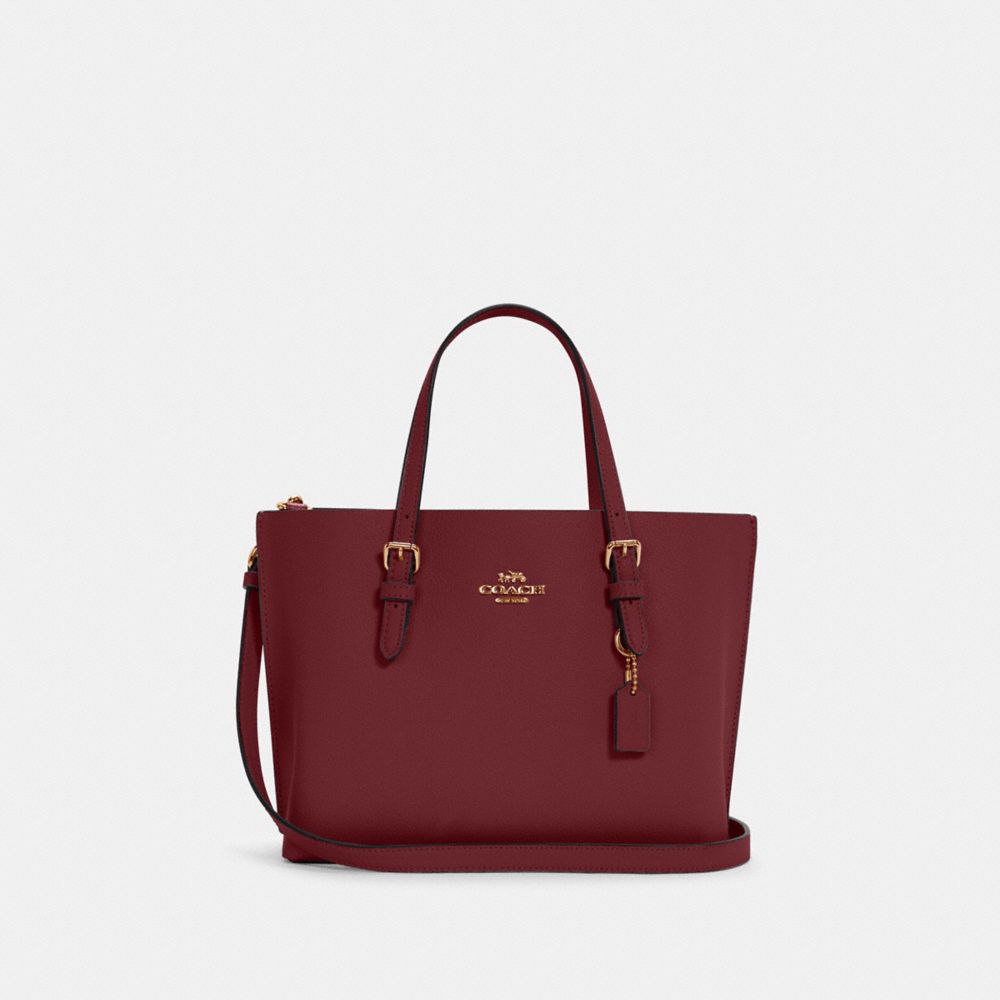 Coach CE627 Mollie Tote With Heart Cherry Print In Gold/Chalk