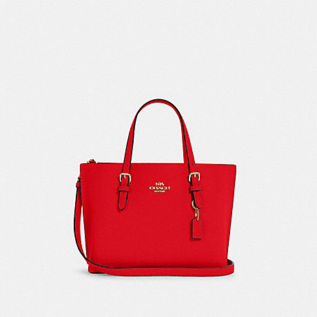 COACH C4084 Mollie Tote 25 GOLD/ELECTRIC-RED