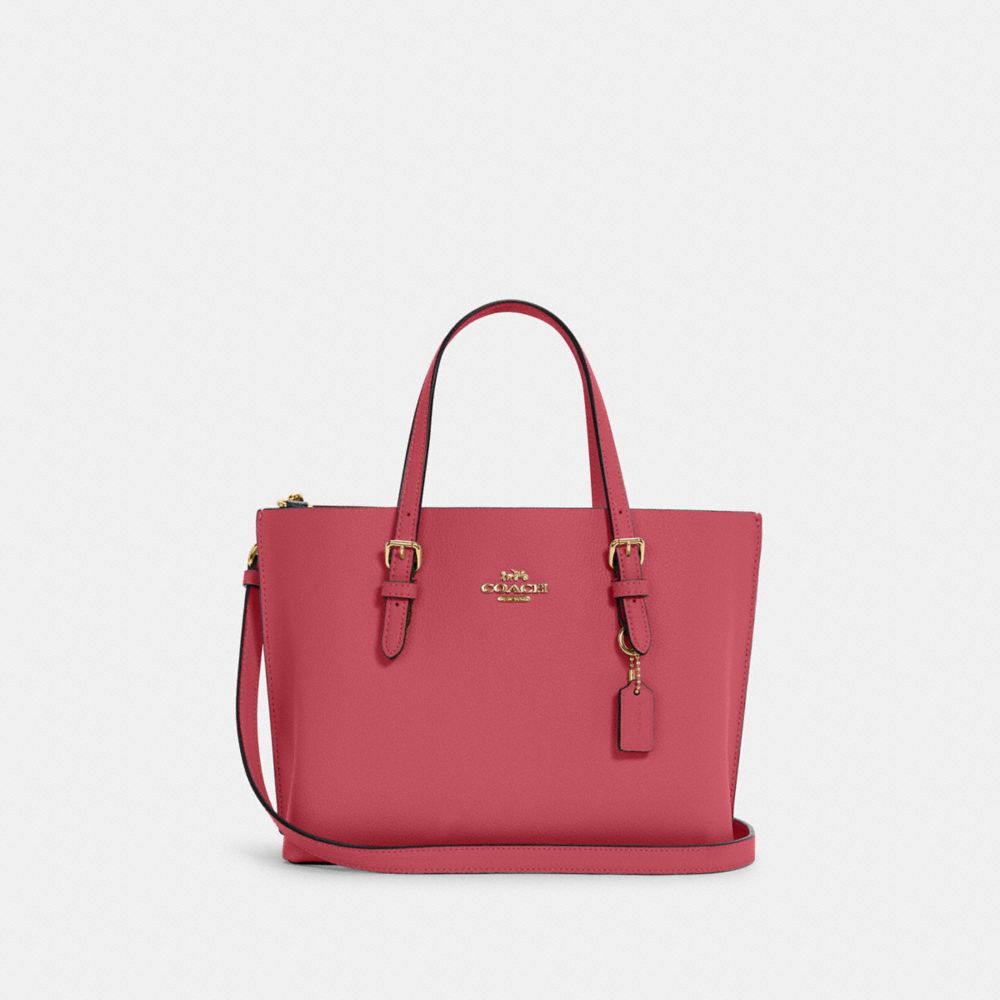 COACH C4084 - MOLLIE TOTE 25 - GOLD/WASHED MAUVE/CRANBERRY