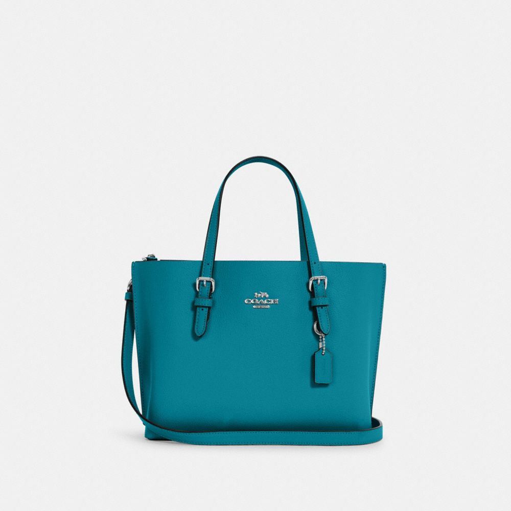 COACH C4084 Mollie Tote 25 Silver/Teal