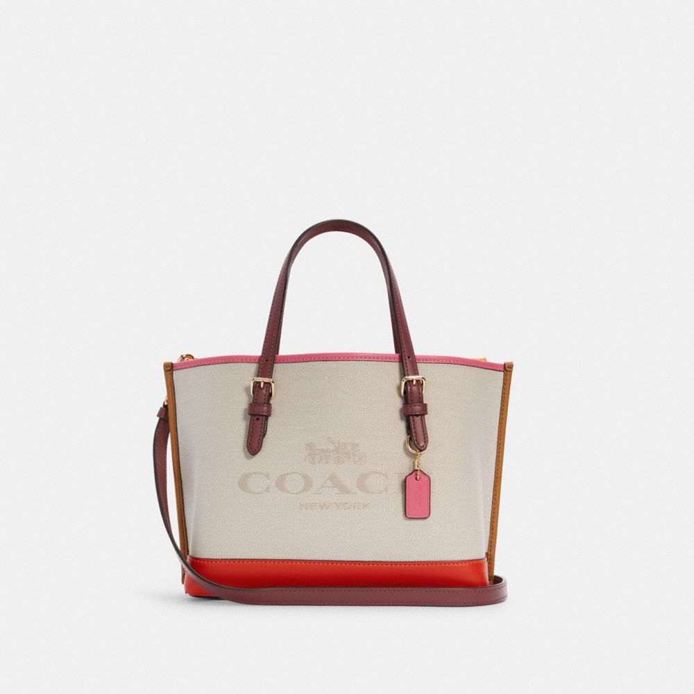 COACH MOLLIE TOTE 25 IN COLORBLOCK - IM/NATURAL/MANGO MULTI - C4085