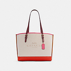 COACH C4087 Mollie Tote In Colorblock IM/NATURAL/MANGO MULTI