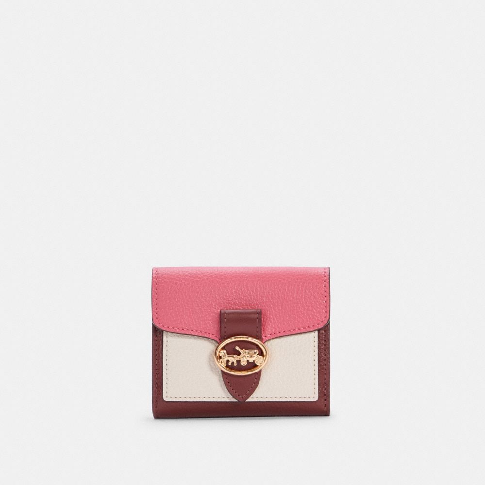 GEORGIE SMALL WALLET IN COLORBLOCK - IM/CHALK/CONFETTI PINK MULTI - COACH C4089