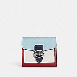 Georgie Small Wallet In Colorblock - C4089 - Silver/Chalk Multi