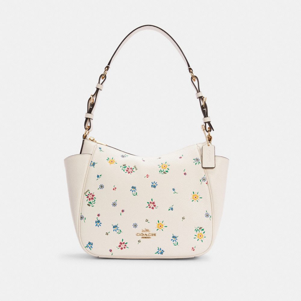 COACH RORI SHOULDER BAG WITH WILD MEADOW PRINT - IM/CHALK MULTI - C4091