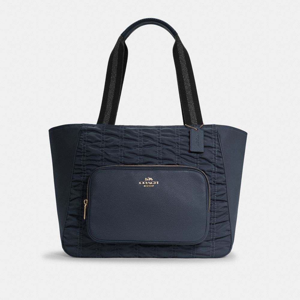 COURT TOTE WITH RUCHING - C4093 - IM/MIDNIGHT