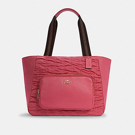 COACH COURT TOTE WITH RUCHING - IM/CONFETTI PINK - C4093