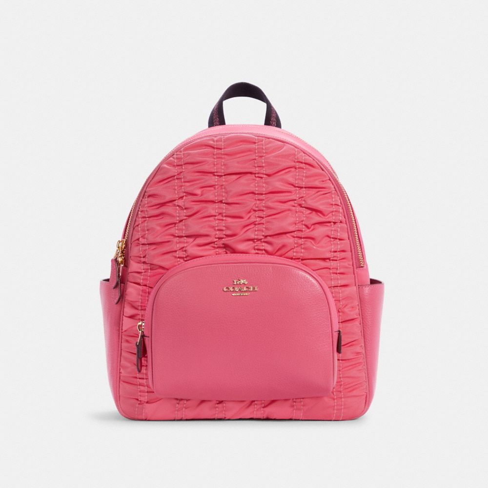 COURT BACKPACK WITH RUCHING - IM/CONFETTI PINK - COACH C4094