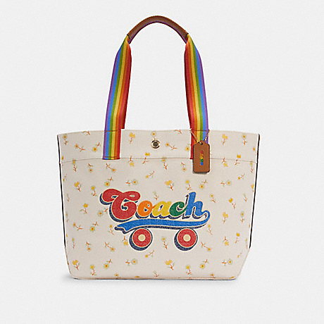 COACH C4099 TOTE WITH RAINBOW ROLLER SKATE GRAPHIC IM/CHALK-MULTI