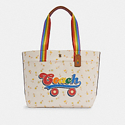 TOTE WITH RAINBOW ROLLER SKATE GRAPHIC - IM/CHALK MULTI - COACH C4099