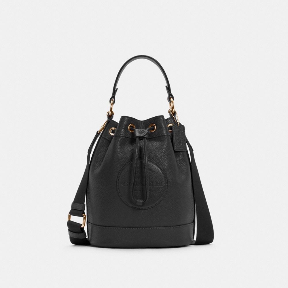 COACH C4100 - DEMPSEY DRAWSTRING BUCKET BAG IM/BLACK