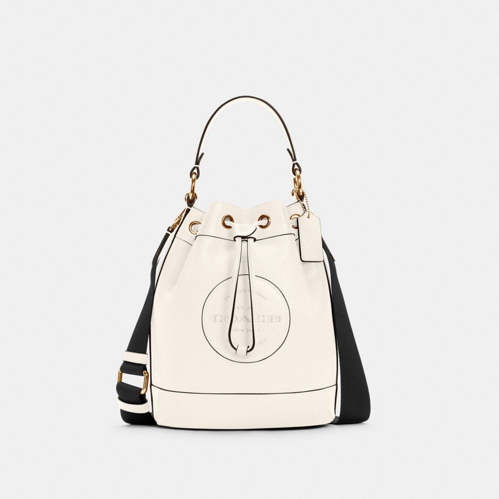 COACH DEMPSEY DRAWSTRING BUCKET BAG - IM/CHALK - C4100