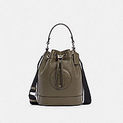 COACH C4100 Dempsey Drawstring Bucket Bag SV/SURPLUS