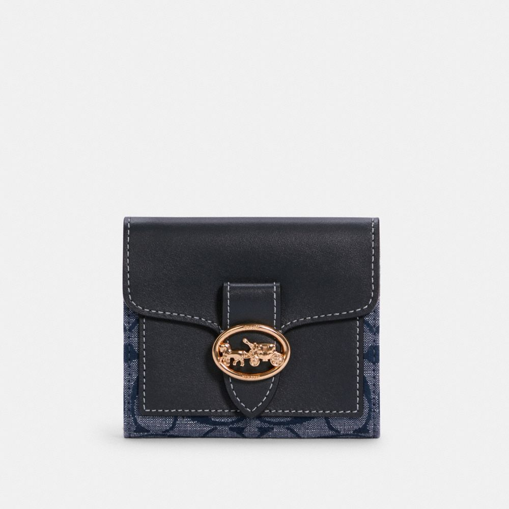 COACH C4103 GEORGIE SMALL WALLET IN SIGNATURE CHAMBRAY IM/DENIM MULTI