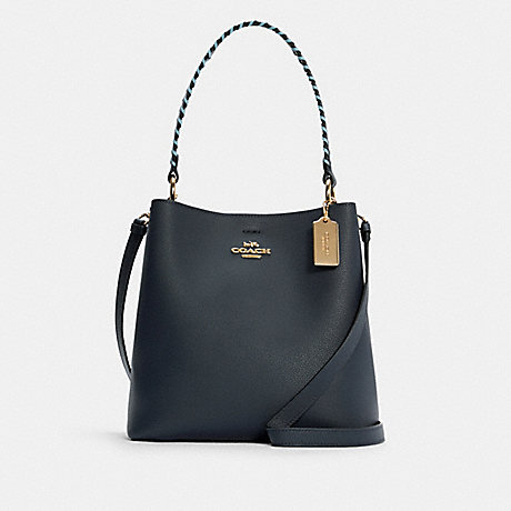 COACH Town Bucket Bag With Whipstitch - GOLD/MIDNIGHT/WATERFALL MULTI - C4109