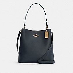 COACH C4109 Town Bucket Bag With Whipstitch GOLD/MIDNIGHT/WATERFALL MULTI