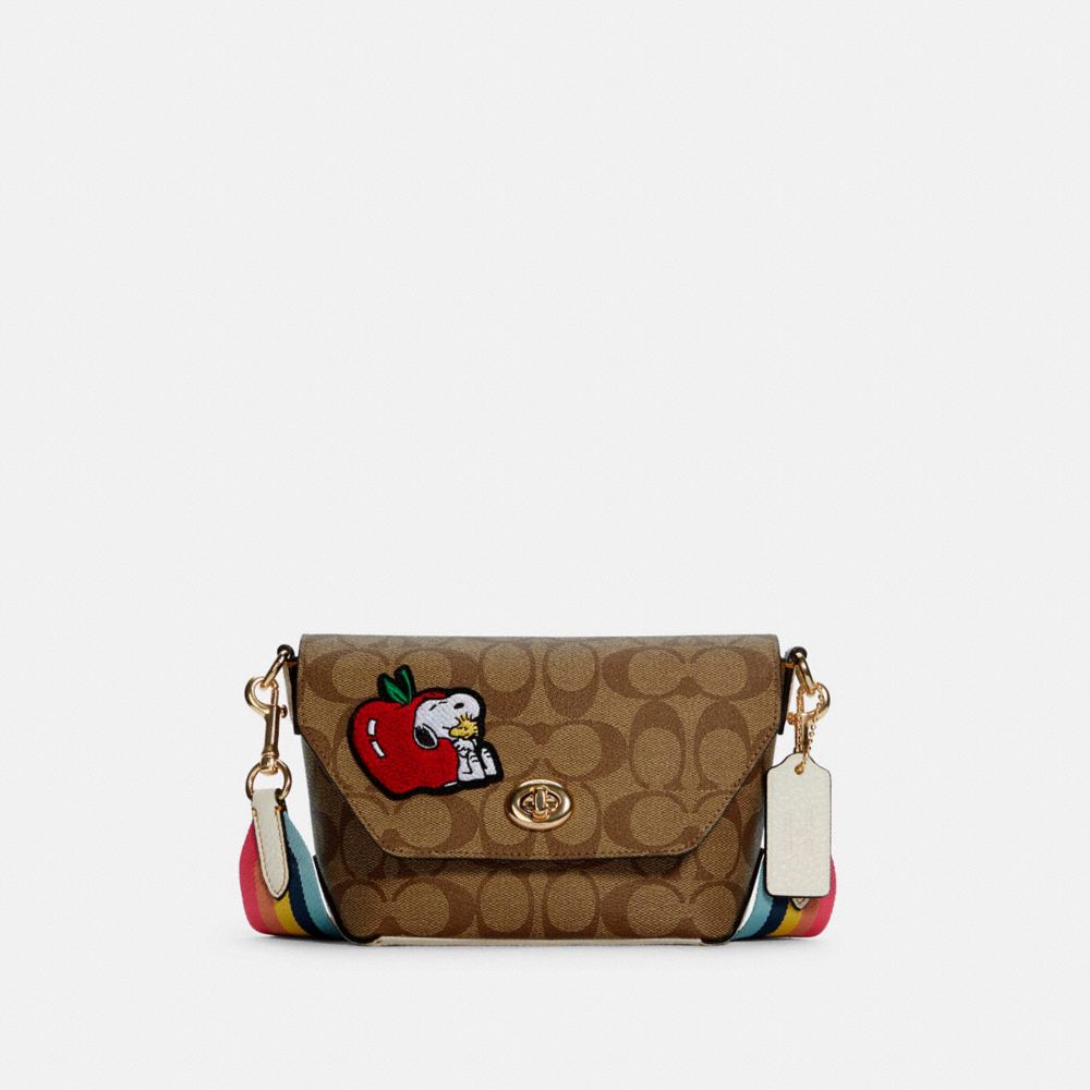 COACH C4114 - COACH X PEANUTS KARLEE CROSSBODY IN SIGNATURE CANVAS WITH SNOOPY IM/KHAKI CHALK MULTI