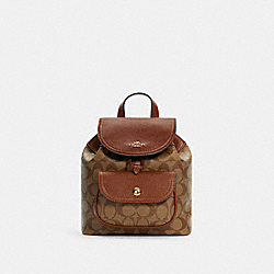 COACH C4120 - PENNIE BACKPACK 22 IN SIGNATURE CANVAS IM/KHAKI REDWOOD