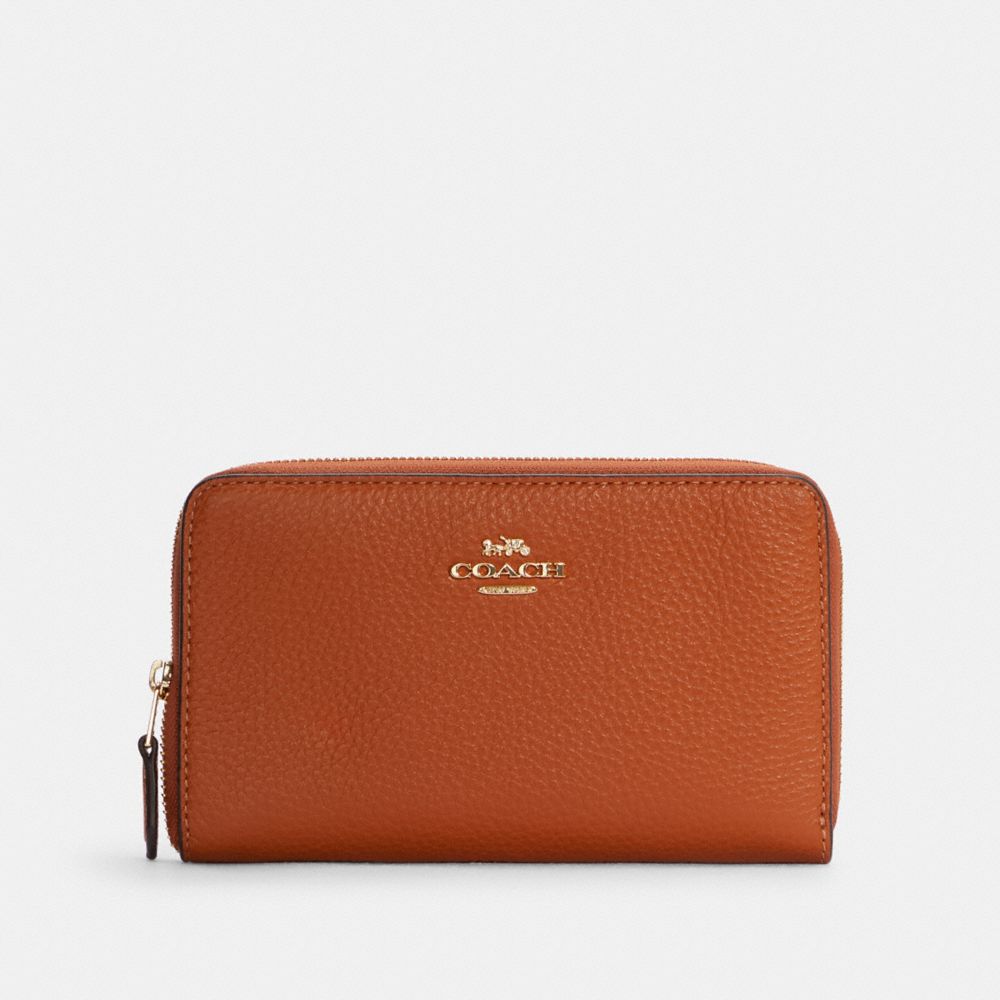 COACH Medium Id Zip Wallet - GOLD/GINGER - C4124