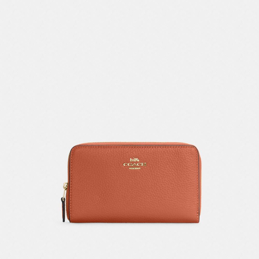 COACH C4124 Medium Id Zip Wallet IM/SUNSET