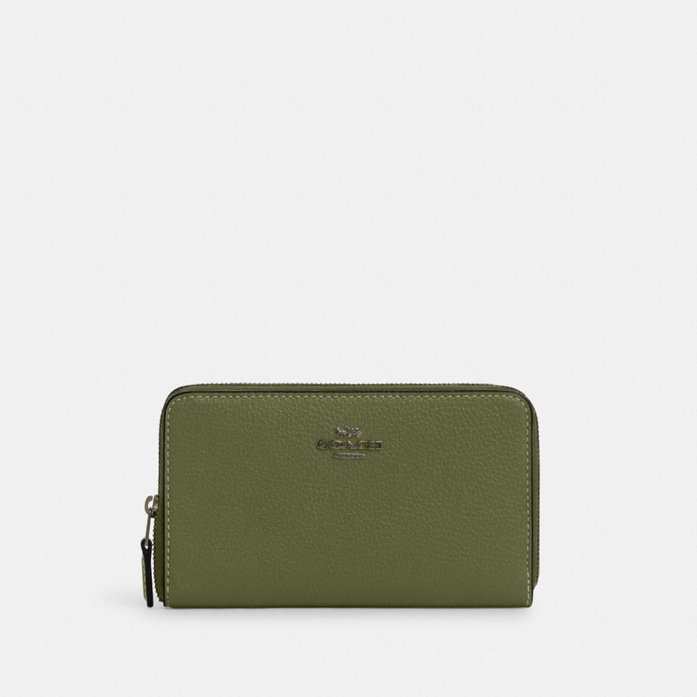 Medium Id Zip Wallet - C4124 - Gunmetal/Military Green